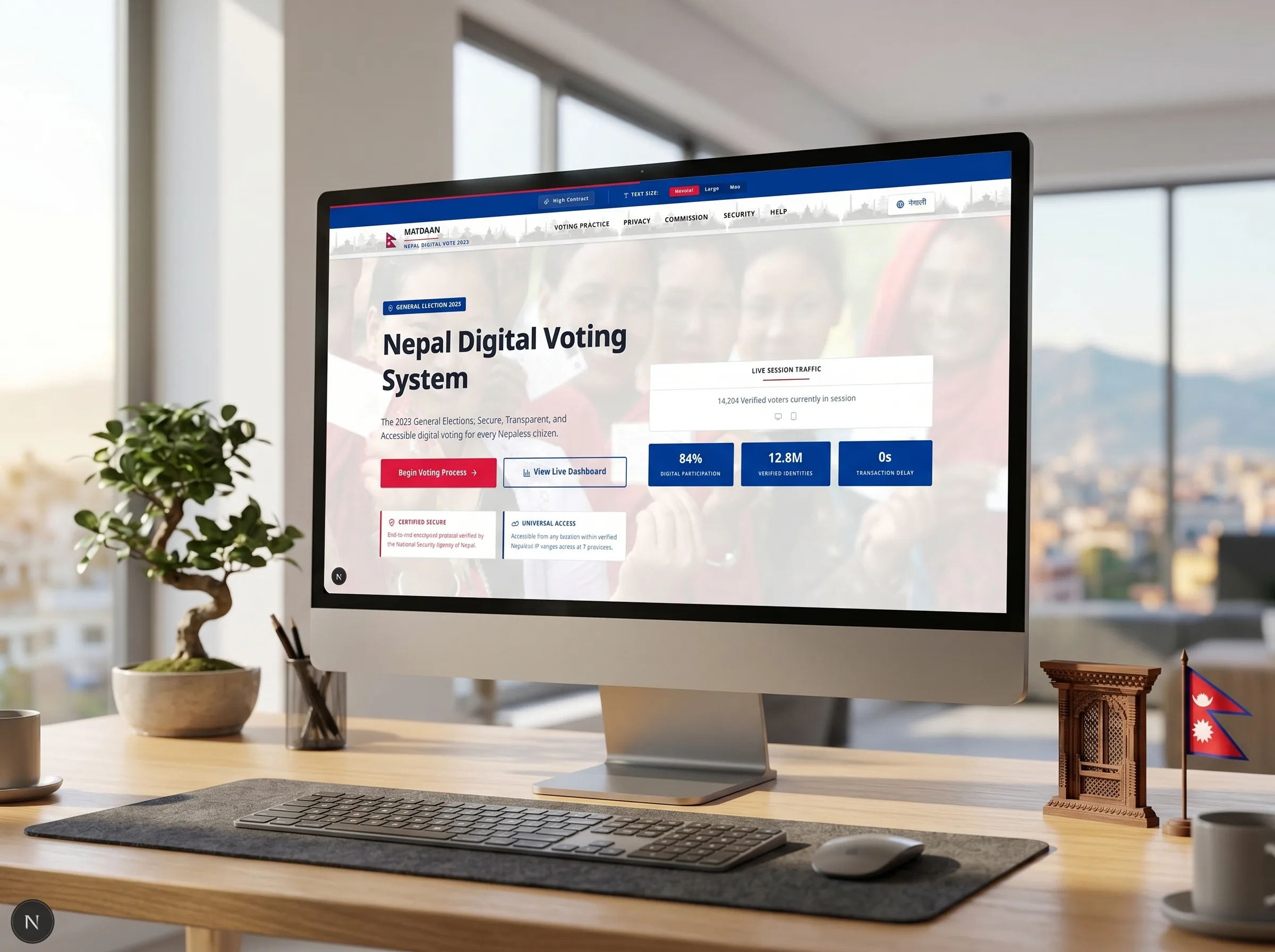 Digital Voting Portal Desktop Mockup